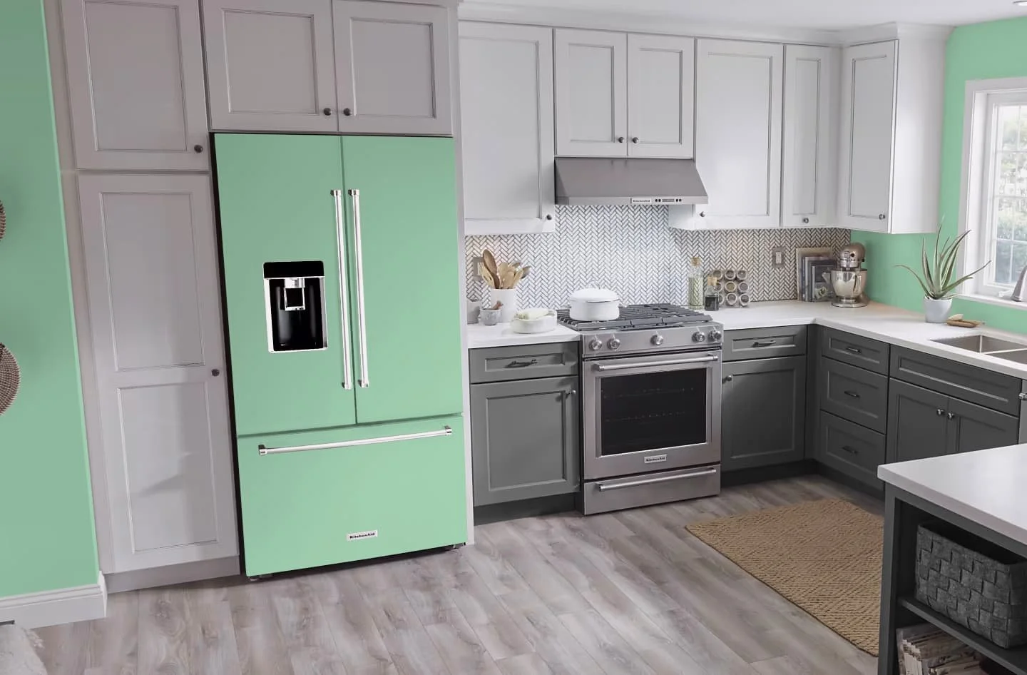 Retro Mint SW 9036 Refrigerator Wrap